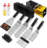11 Pcs Anti-Scalding Long Handle Flat Top Griddle Accessories Set